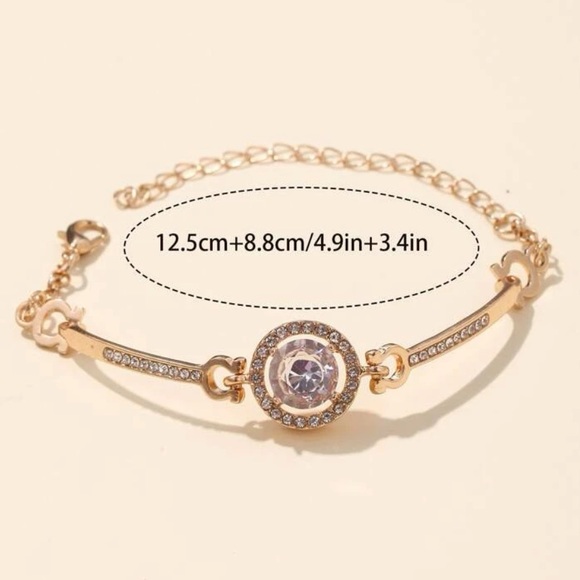 Cubic Zirconia Gold Tennis Bracelet - Picture 4 of 6
